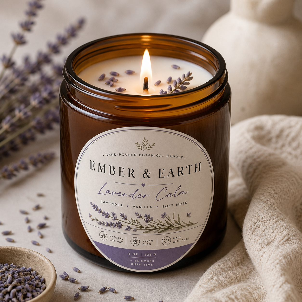 Ember and Earth: Lavender calm