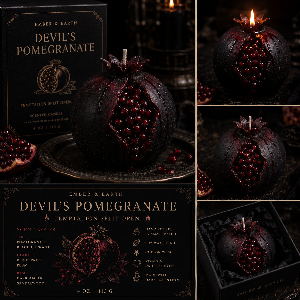 Devil's Pomegranate™ Ember & Earth  Temptation Split Open.