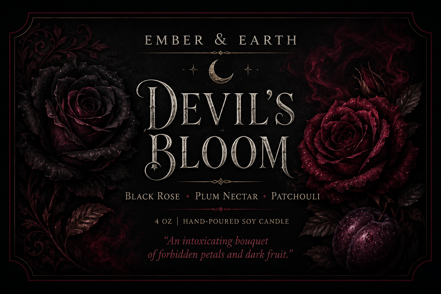 Ember & Earth Devil's Bloom 4 oz Luxury Soy Candle